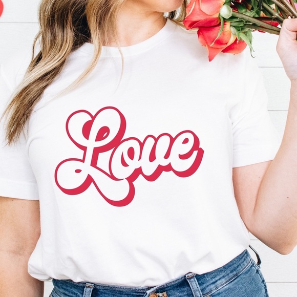 Our Love Tee Shirt Is 100% Comfortable Cotton, Short Sleeved, With A Crew Neck. - Picture 1 of 2